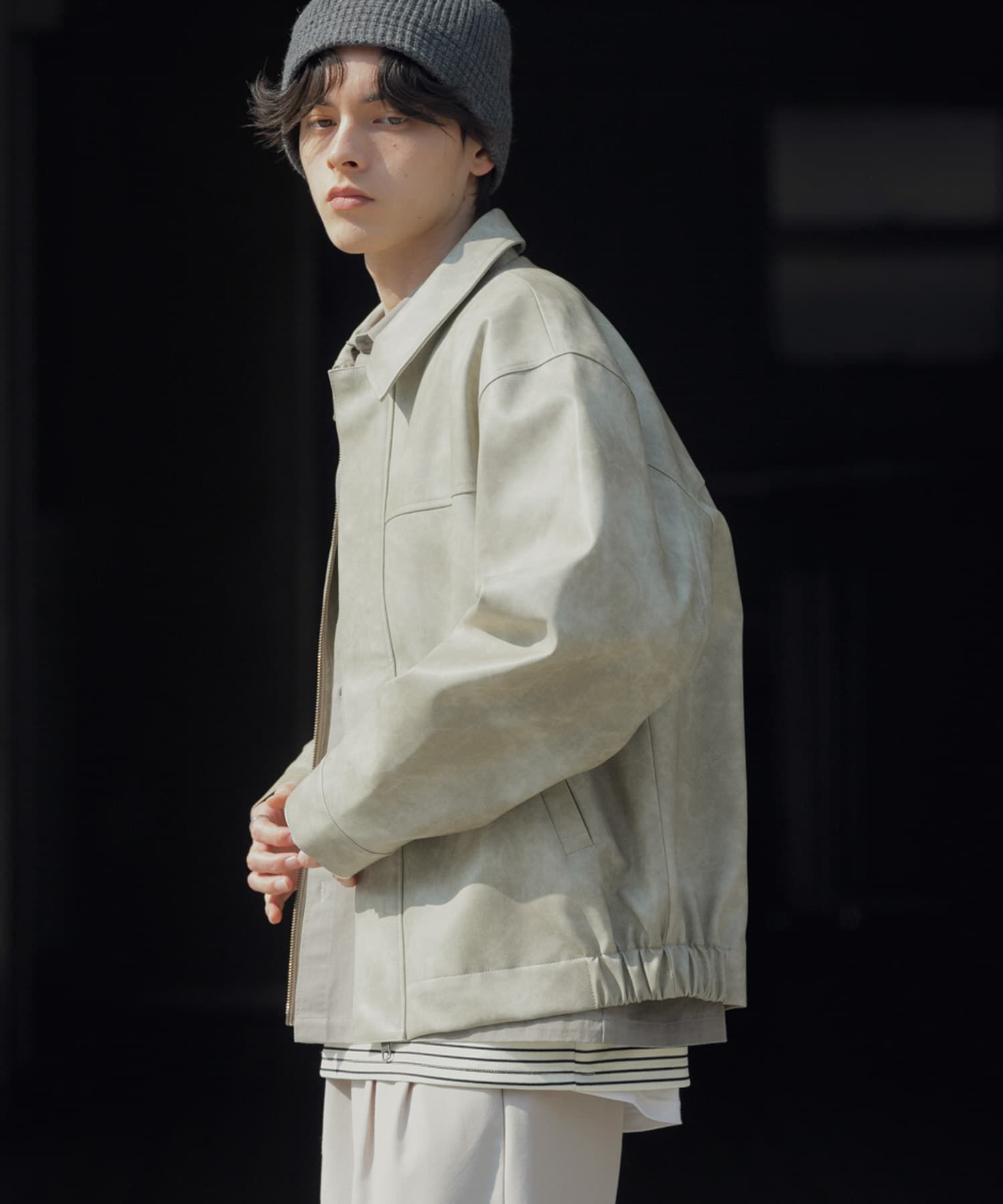 SENSE OF PLACE by URBAN RESEARCH「FLジップブルゾン」|ブルゾン・スタジャン|ライトベージュ