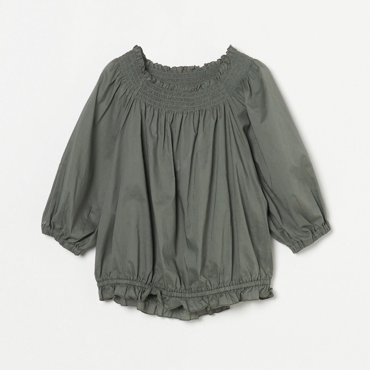 HELIOPOLE「HELIOPOLE COTTON LAWN OFF SHOULDER BLOUSE」|シャツ・ブラウス|カーキ