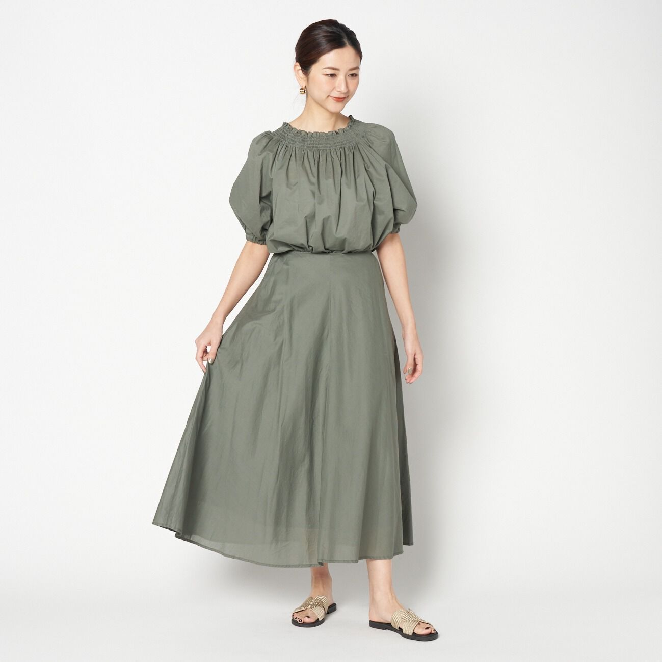 HELIOPOLE「HELIOPOLE COTTON LAWN OFF SHOULDER BLOUSE」|シャツ・ブラウス|