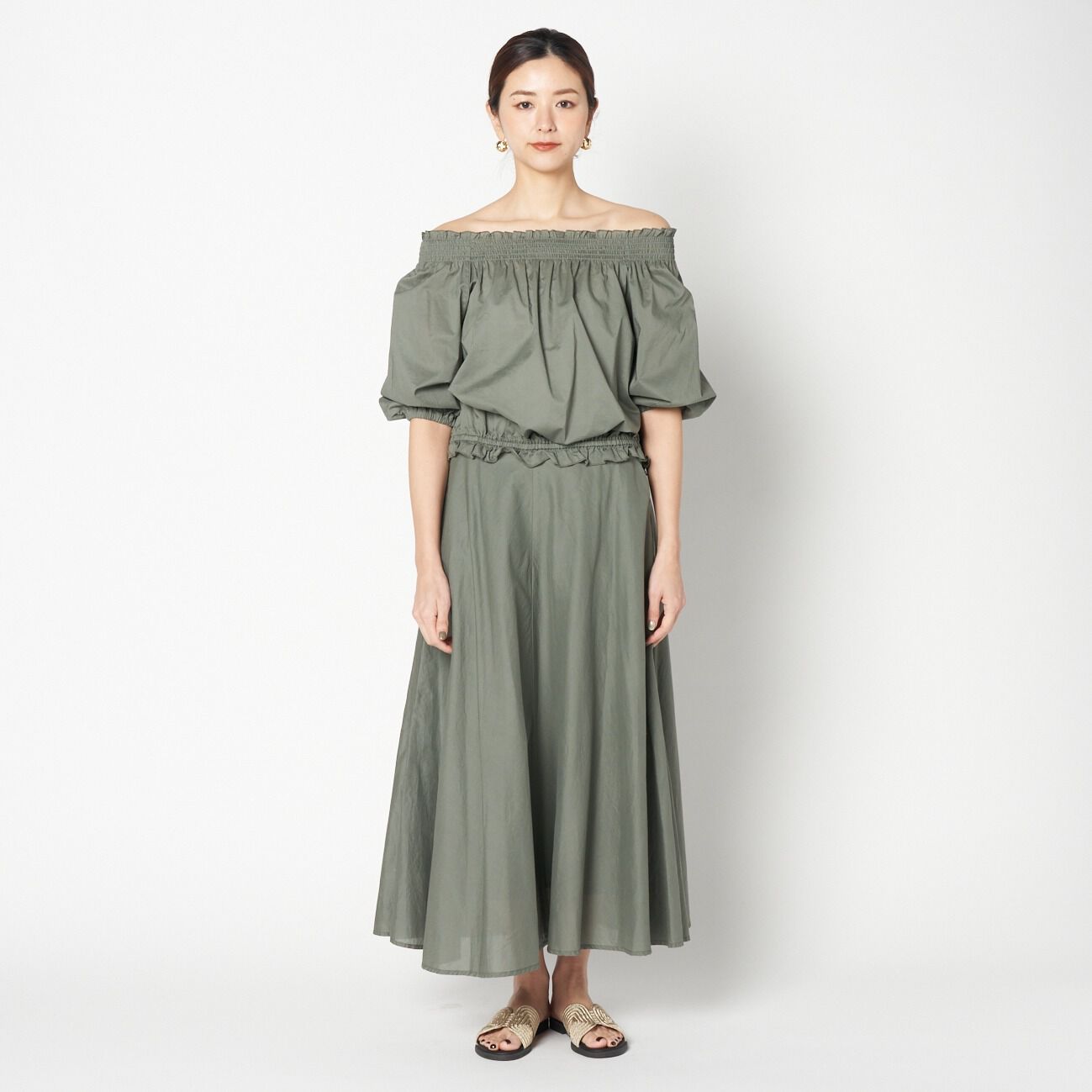 HELIOPOLE「HELIOPOLE COTTON LAWN OFF SHOULDER BLOUSE」|シャツ・ブラウス|