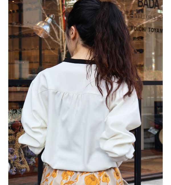  「【日本製】バイカラーボウタイブラウス」|シャツ・ブラウス|