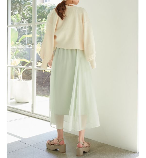 MAJESTICLEGON「ビジューボタンショートカーディガン」|ニット・セーター|