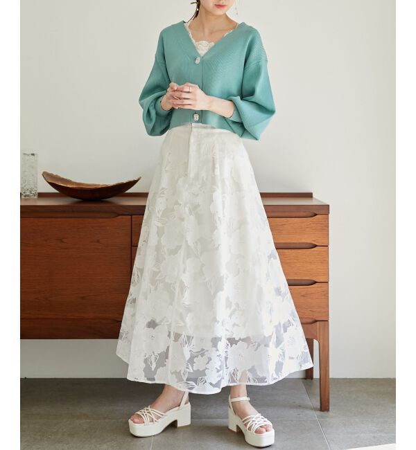 MAJESTICLEGON「ビジューボタンショートカーディガン」|ニット・セーター|