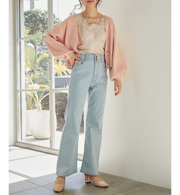 MAJESTICLEGON「ビジューボタンショートカーディガン」|ニット・セーター|