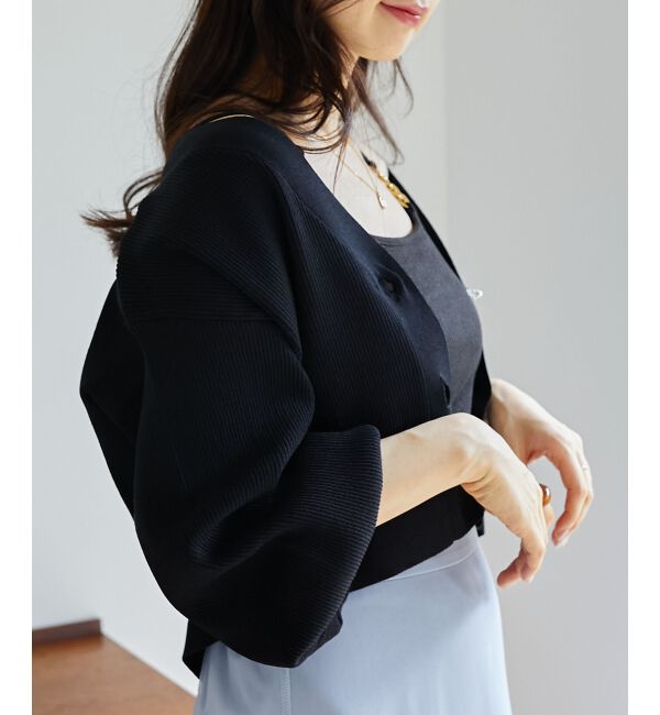 MAJESTICLEGON「ビジューボタンショートカーディガン」|ニット・セーター|