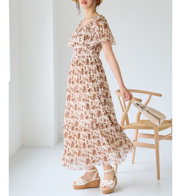 MAJESTICLEGON「チュールプリーツフラワーワンピース」|ワンピース|