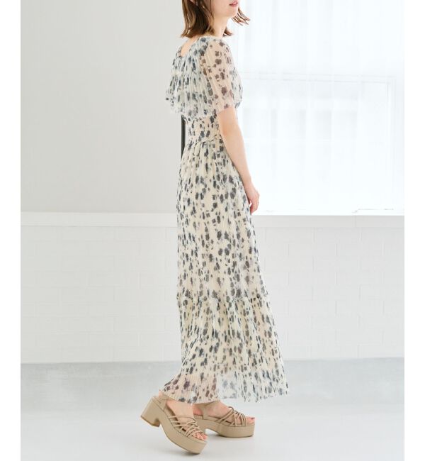 MAJESTICLEGON「チュールプリーツフラワーワンピース」|ワンピース|