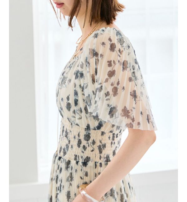 MAJESTICLEGON「チュールプリーツフラワーワンピース」|ワンピース|