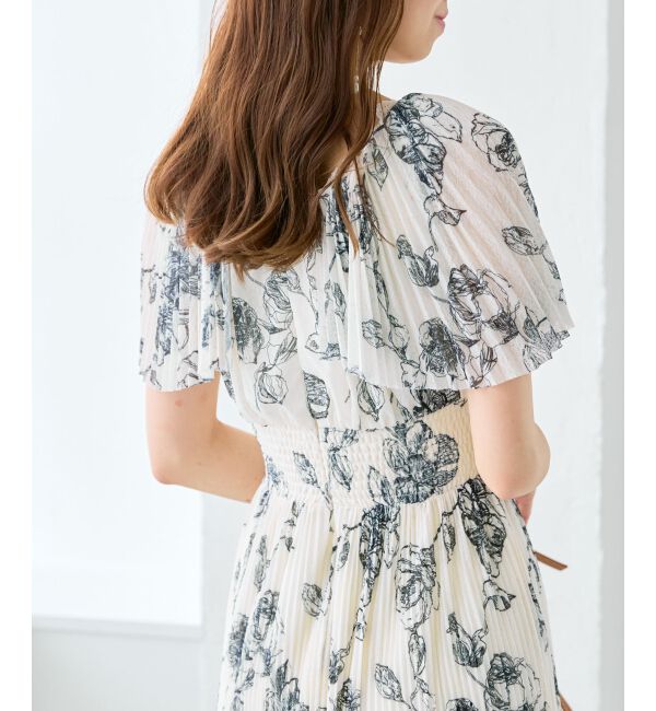 MAJESTICLEGON「チュールプリーツフラワーワンピース」|ワンピース|