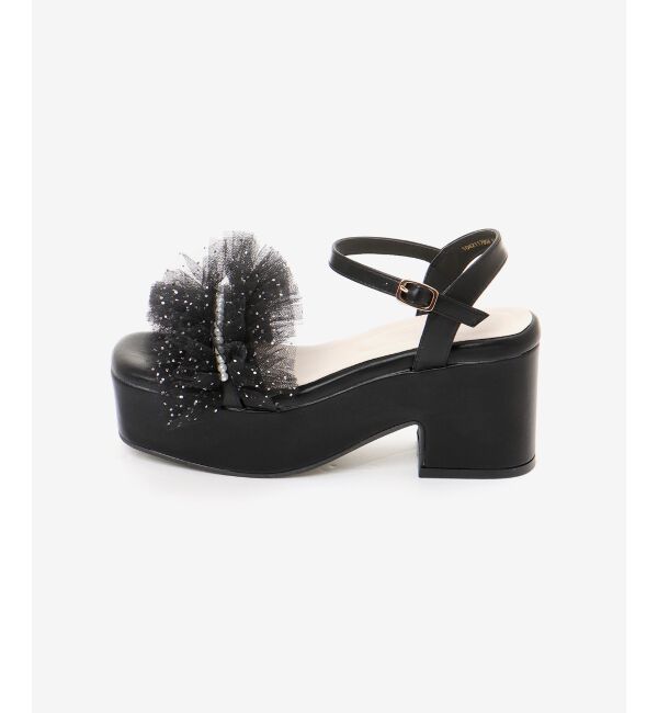 MAJESTICLEGON「チュール&times;パール厚底サンダル」|サンダル|