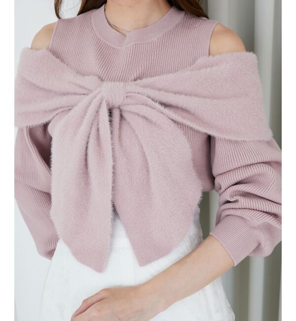  「アソートデザインリボンニットトップス」|ニット・セーター|