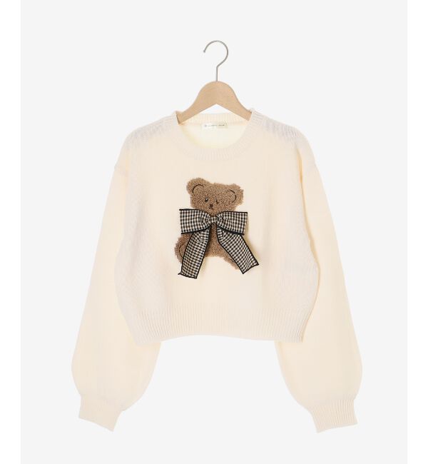  「リボン付きくまちゃんニット」|ニット・セーター|