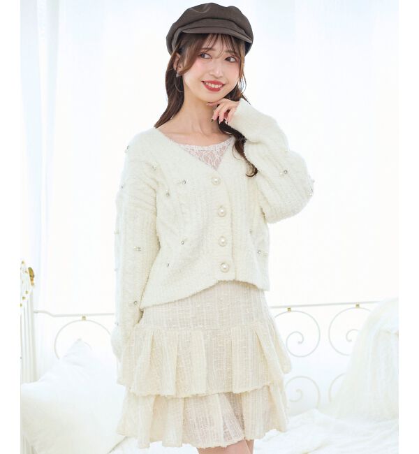  「ビジューマシュマロカーディガン」|カーディガン|