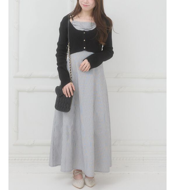  「カーデセットチェーン付きキャミワンピ」|ワンピース|