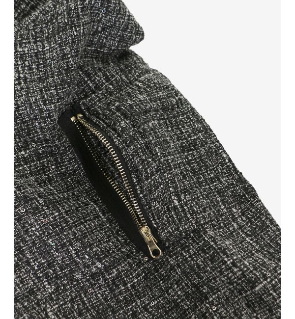  「キラキラツイードミディブルゾン」|ブルゾン・スタジャン|