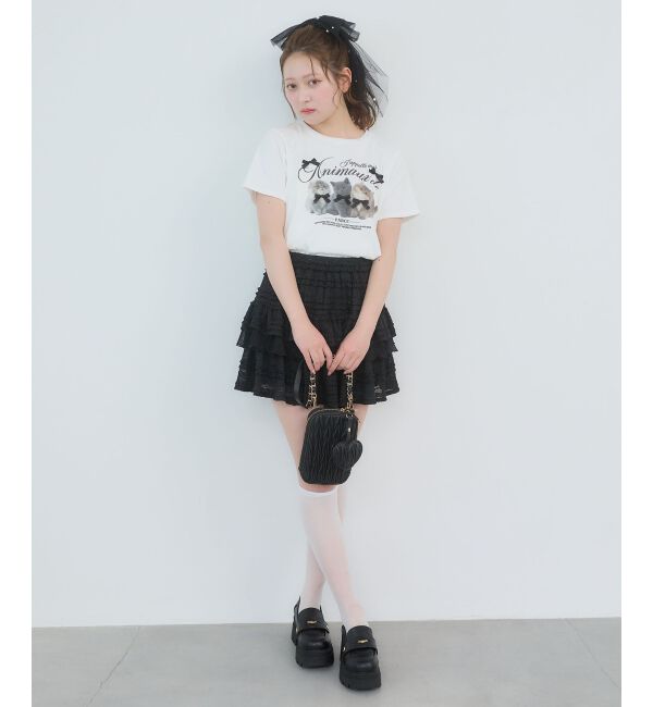  「レースフリルティアードミニスカパン」|スカート|