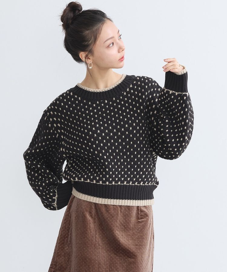 earth music&ecology「ポコポコジャガードニットプルオーバー」|ニット・セーター|