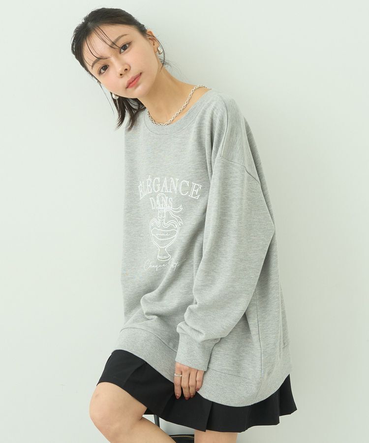 earth music&ecology「ウラケプリントプルオーバー」|スウェット・ジャージ|Light Gray