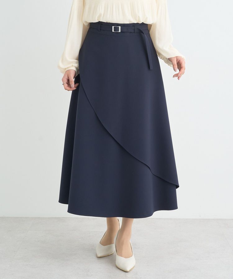 earth music&ecology「ベルト付きアシンメトリースカート」|フレア|