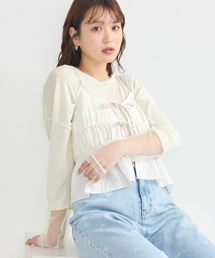 earth music&ecology「ラメシアースリーブプルオーバー」|Tシャツ・カットソー|