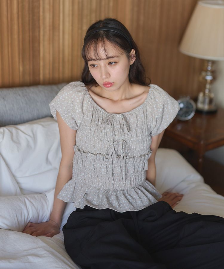 earth music&ecology「フレンチバルーンフリルブラウス」|シャツ・ブラウス|