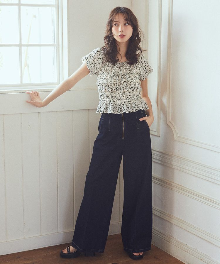 earth music&ecology「フレンチバルーンフリルブラウス」|シャツ・ブラウス|