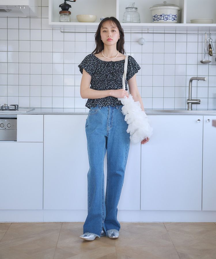 earth music&ecology「フレンチバルーンフリルブラウス」|シャツ・ブラウス|