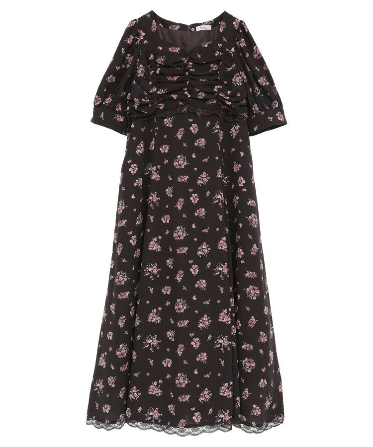 earth music&ecology「レース切替フラワーロングワンピース」|ワンピース|