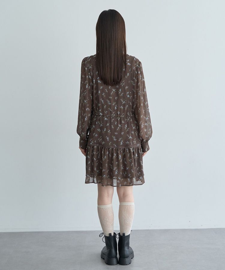 earth music&ecology「フラワー楊柳ティアードミニワンピース」|ワンピース|