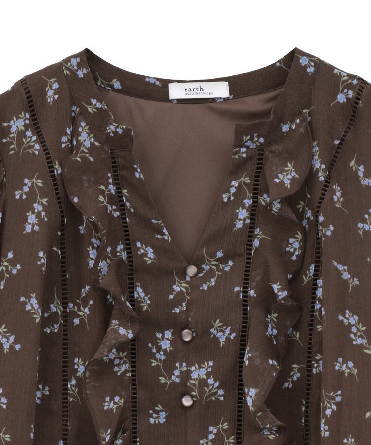 earth music&ecology「フラワー楊柳ティアードミニワンピース」|ワンピース|