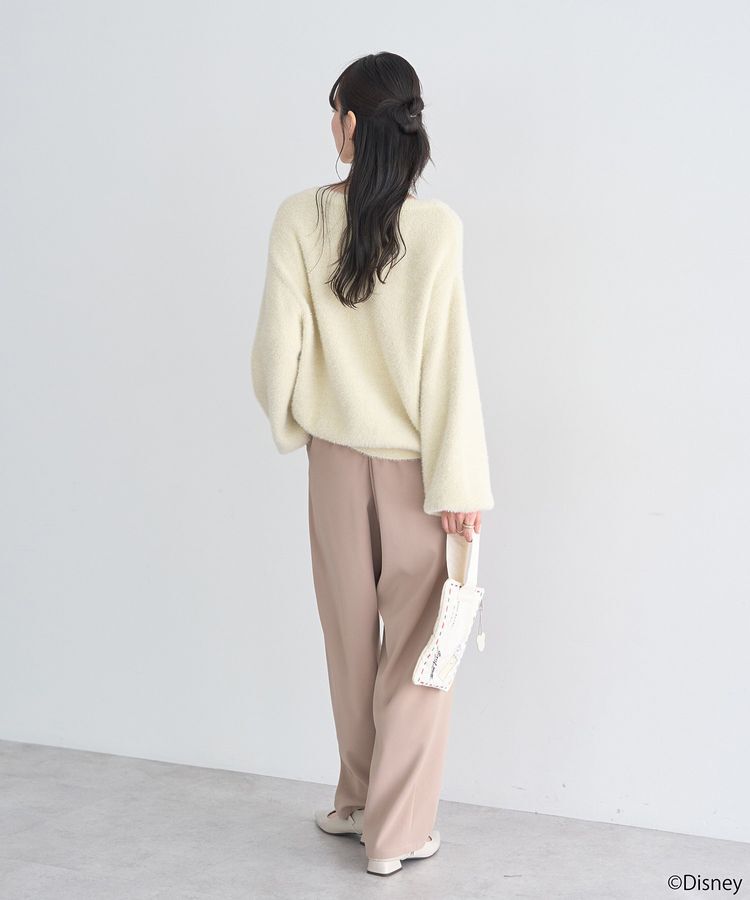 earth music&ecology「Disney/ポイントミッキーラメシャギーカーデ」|カーディガン|