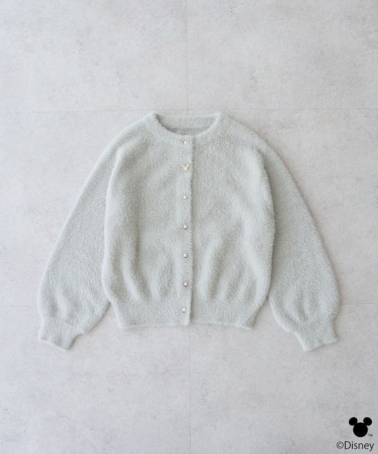 earth music&ecology「Disney/ポイントミッキーラメシャギーカーデ」|カーディガン|