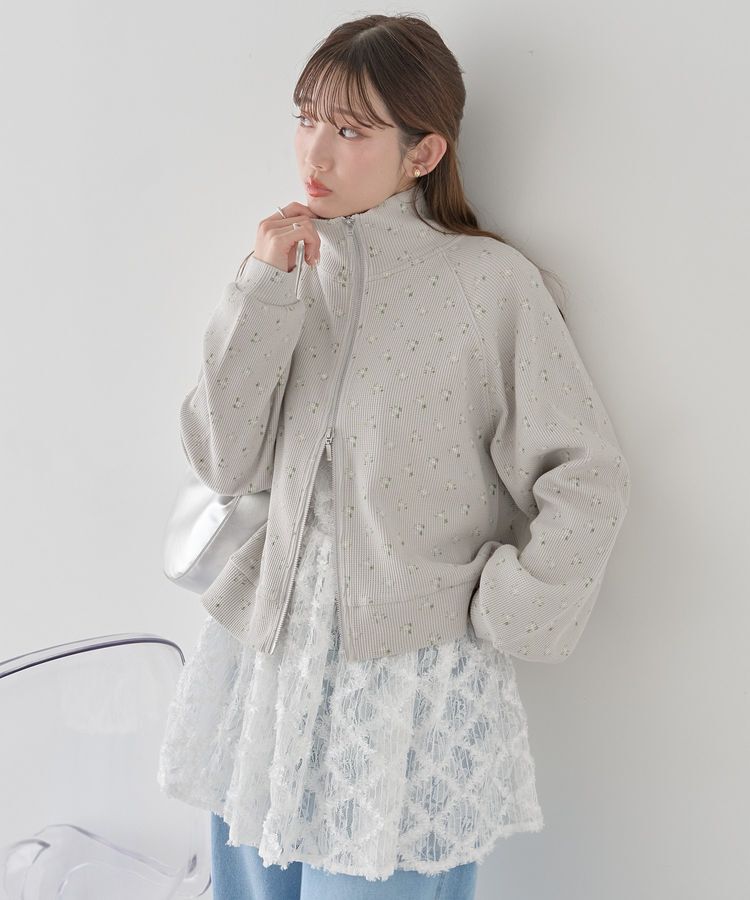 earth music&ecology「ダブルジップワッフルカーディガン」|カーディガン|