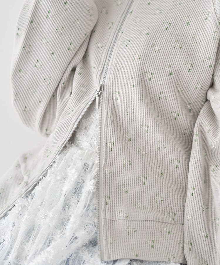 earth music&ecology「ダブルジップワッフルカーディガン」|カーディガン|