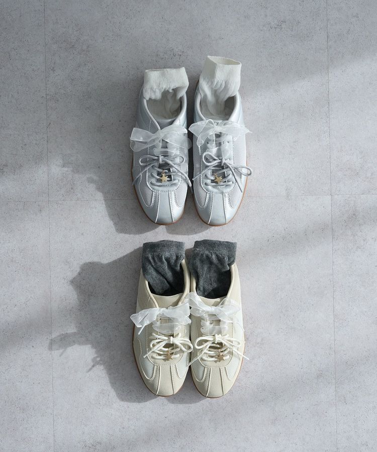 earth music&ecology「チャーム付きWリボンスニーカー」|スニーカー|