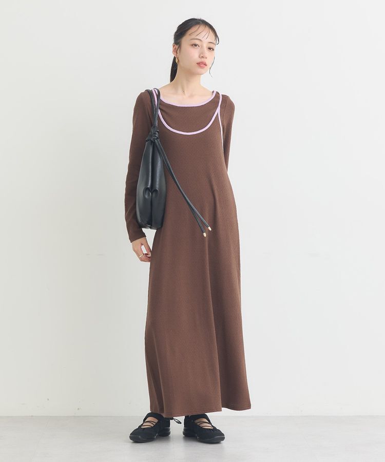 earth music&ecology「【2点SET】レイヤードバイカラーカットワンピース」|ワンピース|