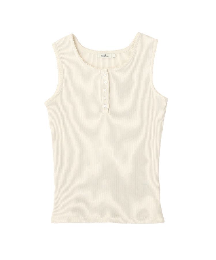 earth music&ecology「ピコミシンヘンリーネックタンクトップ」|キャミソール|