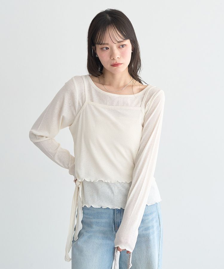 earth music&ecology「【SET2点】ツイストキャミレイヤードカットソー」|Tシャツ・カットソー|