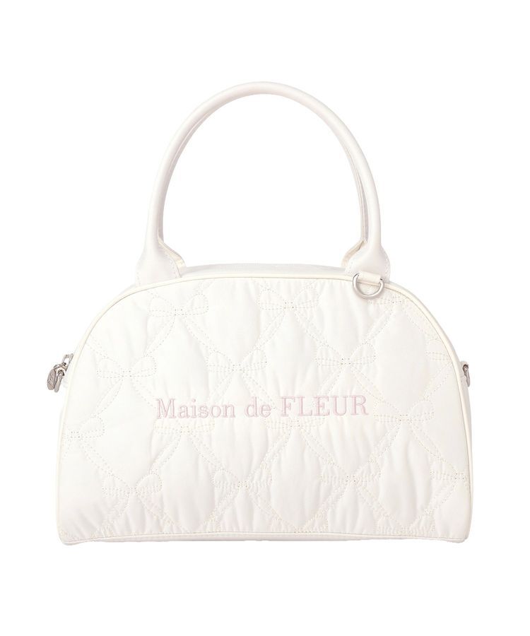 Maison de FLEUR「リボンキルティング2Wayボストンバッグ」|ハンドバッグ|アイボリー