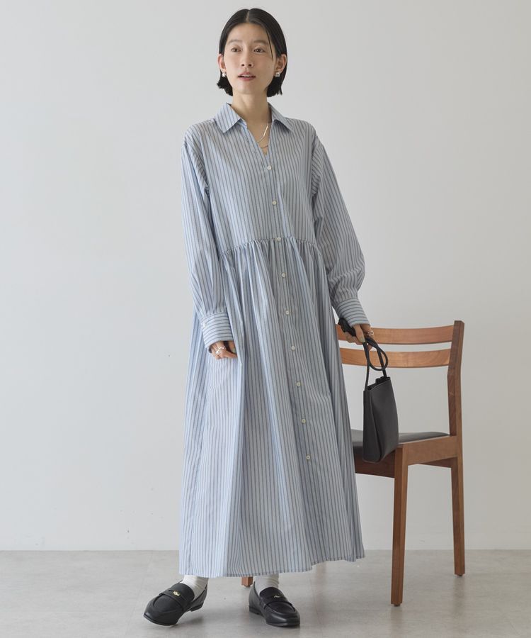 AMERICAN HOLIC「【イージーケア】ギャザーシャツワンピース」|ワンピース|