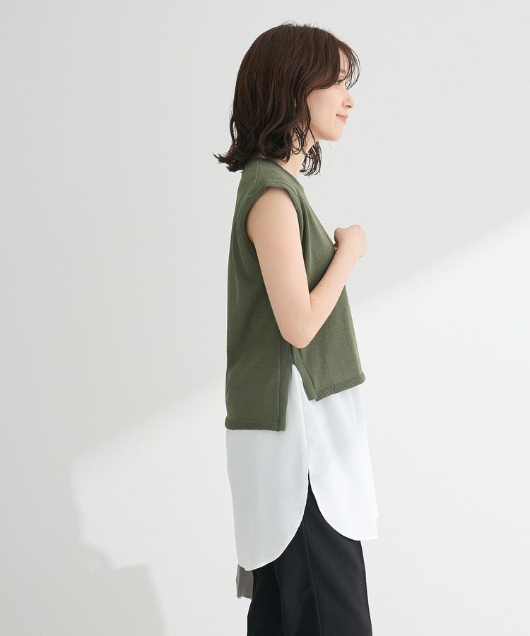 Green Parks「・Petit Fleur ノースリリネンライクニット」|ニット・セーター|