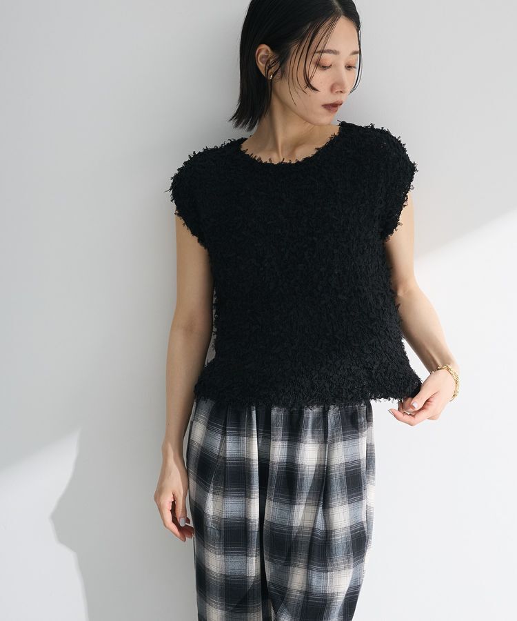 Green Parks「・swing by チュールヤーンプルオーバー」|ベスト・ジレ|Black