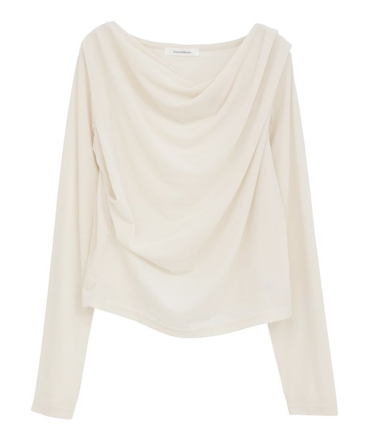 AnriettMusee「シアーベロアオフショル長袖プルオーバー」|Tシャツ・カットソー|