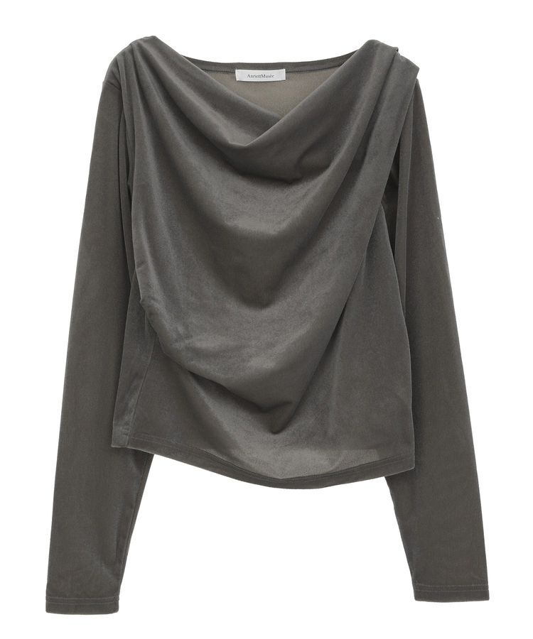 AnriettMusee「シアーベロアオフショル長袖プルオーバー」|Tシャツ・カットソー|