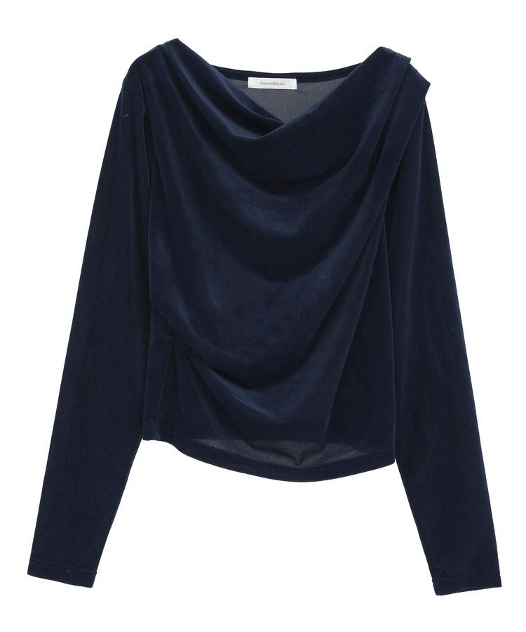 AnriettMusee「シアーベロアオフショル長袖プルオーバー」|Tシャツ・カットソー|