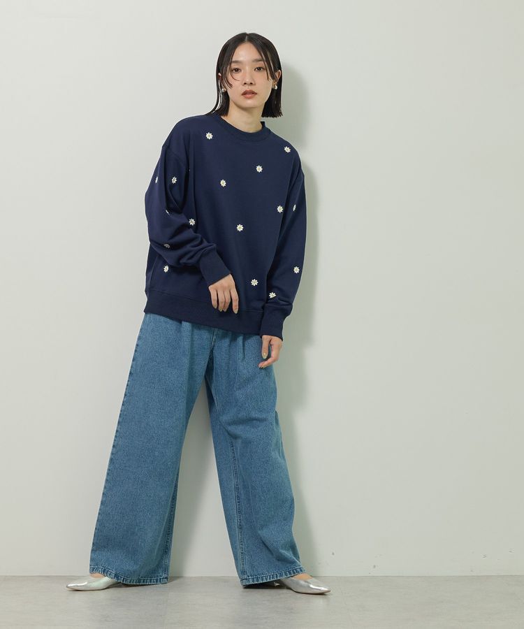 Green Parks「・swing by デイジー刺繍スウェット」|スウェット・ジャージ|