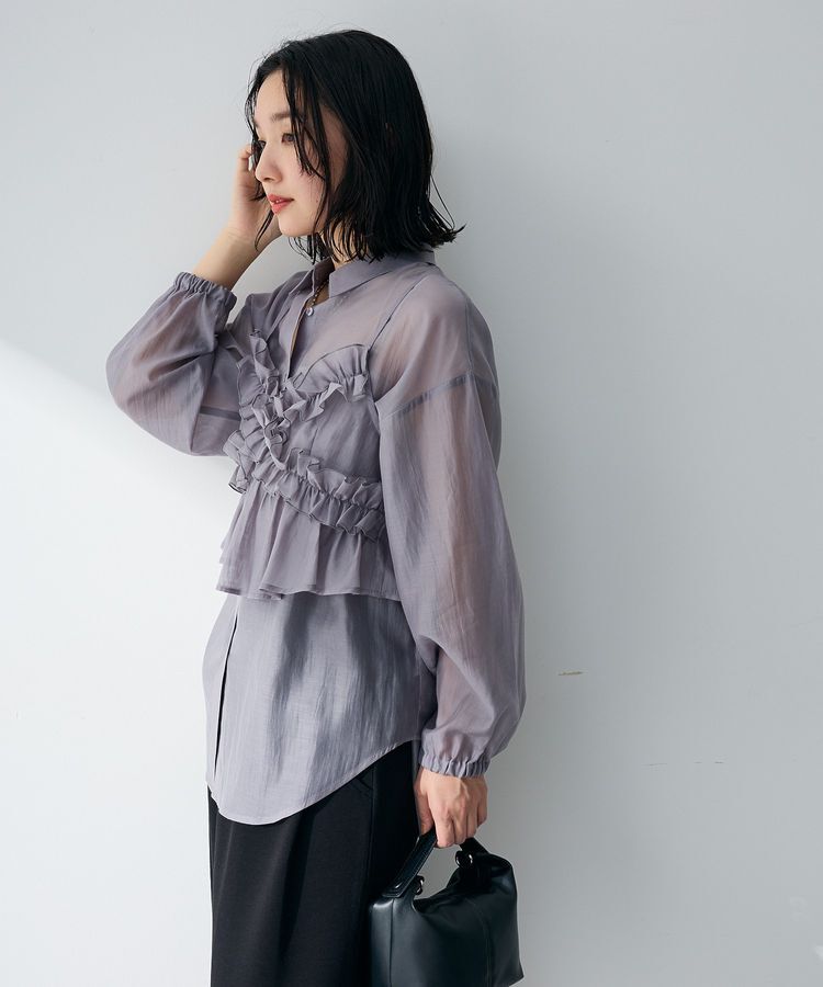 Green Parks「【WEB限定】SET2点フリルビスチェ+シャツチュニックⅡ」|シャツ・ブラウス|
