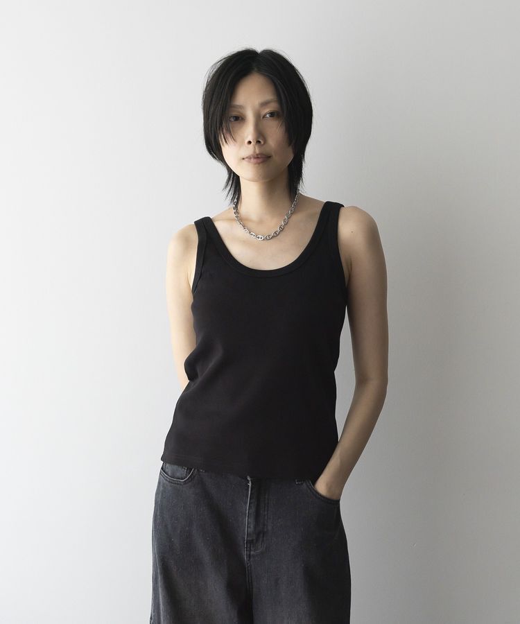 GARAGE OF GOOD CLOTHING「【日本製】FANCTIONALフライスUネックタンクトップ」|インナー|Black