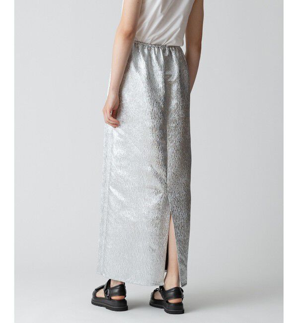 allureville「メタリックジャガードナロースカート」|タイト|