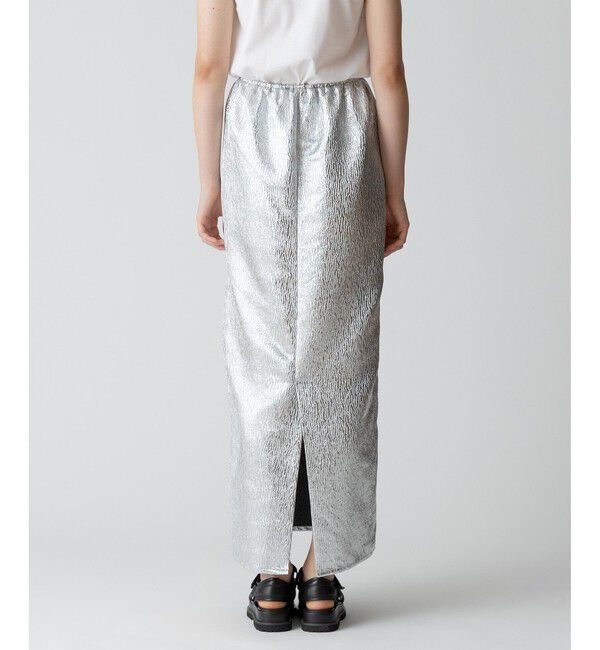 allureville「メタリックジャガードナロースカート」|タイト|